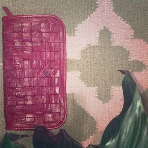 Abbacino Deep Red Woven Leather Wallet